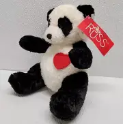 Russ Berrie Love Panda Heart Plush Valentines Day - New!