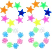MOBUTOFU 72pcs Bike Wheel Beads Easy Clip Plastic Decorations for Bikes Durable and Beautiful Cycling Beads Star Glow The Dark Balls