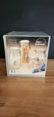 Vintage International 4 piece Preserving Canning Jars New In Box! Made In France