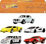 Hot Wheels Premium Car Culture Che Figata Container Set with 5 1:64 Scale Die-Cast Toy Cars in Collectible Storage Container