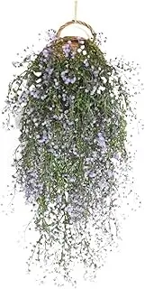 1PC Wall Hanging Flower Planter Wicker Rattam Basket Garden Vine Pot Indoor Plants Holder 5 Colors(Purple)