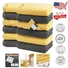 Contemporary Grey & Yellow Hand Towels - 12 Pack, Eco-Friendly & Durable