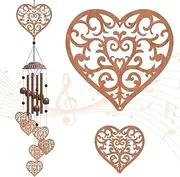 OLYCRAFT 1 Sets Heart Wind Chimes Outdoors Wind Chime Sympathy Memorial Windchime Iron Windchime Memorial Presents Hanging Windbell for Patio Backyard Home Garden Pendant Decoration - 30 Inch
