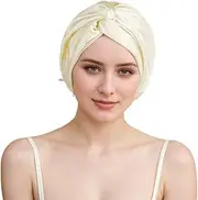Silk Bonnet for Sleeping, 22 Momme 100% Mulberry Silk Bonnet for Hair Care, Double Layer Satin Bonnets for Women Natural Curly Hair Shower cap (Off White/09)