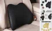 Memory Foam Lumbar Support Pillow for Car - Back Support for Car Seat Black-m