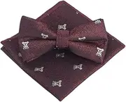 [GTLZHFXS] Bow Ties For Men 1 Set Of Yarn Dyed Bow Tie Suit Party Casual Clothing Accessories Bow Tie Square Scarf