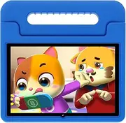ApoloSign , Android 13 Kids Tablet, 10-inch Toddler Tablet for Kids with Shockproof Case-Stand, 128GB Expansion, 5-7 hr Battery, WiFi,GMS, Parental Control, Kids App Pre-Installed (Blue)