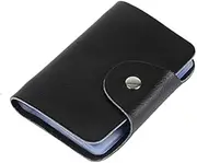 [Jenny Watson] Business Card Holder Men Women Credit Passport Card Bag Organizer Credit Card Wallet Protector to Prevent Damage & Loss, Black, 12 slots