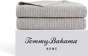 [Tommy Bahama] Bath Sheet Set Highly Absorbent Cotton Bathroom Decor, Low Linting & Fade Resistant, 2 Piece, Northern Pacific Grey