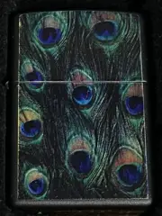 ZIPPO 2005 PEACOCK FEATHERS BLACK MATTE LIGHTER SEALED IN BOX c270