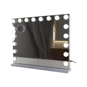 Viviendo Hollywood LED Lighted Makeup Mirror with 18 Dimmable Bulbs Bluebooth Speaker, Tabletop or Wall-Mounted, White