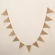 Party Decorations 3m Vintage Jute Burlap Bunting Pennants Festival Birthday Party Wedding Hanging Flags Indoor Outdoor Garland Banners Decorations