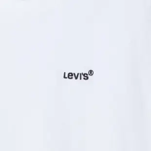 【LEVIS 官方旗艦】男款 短袖T恤/迷你刺繡摩登復古Logo/寬鬆休閒版型 白 人氣新品 A0637-0000