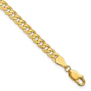 Solid 14K Yellow Gold 7 inch 4.75mm Flat Beveled Curb with Lobster Clasp Bracelet