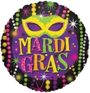 PMU Mardi Gras 18 Inch Mylar-Foil Balloons