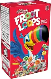 Kellogg’s Froot Loops, Breakfast Cereal, Original, Good Source of Fiber, Single Serve, 0.95 oz Box(Pack of 70)