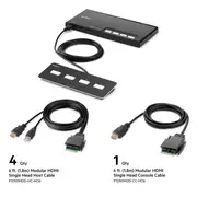 4-Port Single Head HDMI Modular Secure KVM Switch PP4.0 W/ Remote