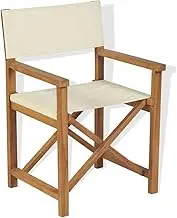 Folding Director's Chair Solid Teak Wood,Teak Wood Director Chair for Garden, Balcony, or Dining Room Durable, WeatherResistant Patio Chairs, Outdoor Furniture