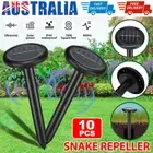 10PCS Solar Snake Repeller Ultrasonic Mole Mice Pest Rodent Repellent Garden AU
