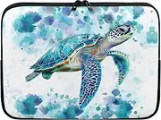Showudesigns Sea Turtle Laptop Sleeve Case for Women Neoprene Laptop Sleeve 17 inch Portable Accessory Bag Tie Dye Computer Sleeve Tablet Bag Hippie Blue