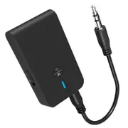 Bluetooth 5.0 Receiver And Transmitter 2 in 1 Adapter With Micro Handsfree For TV Headset PC Speaker Audio - Black