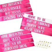 12 PCS Bachelorette Sashes Set, Bride to Be Team Bride Sash Maid of Honor