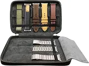 Leather Band Storage Organizer Case Compatible with Apple Watch Bands - Fits 8 Bands Including Metal Bands Compatible with Apple Watch, Samsung, AndroidWear and Smartwatch Bracelets Storage Case