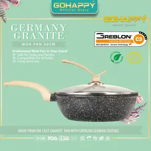 炒鍋 30CM 德國花崗岩 GH-G88 Gohappy Greblon Pot C3