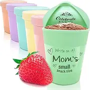 KOYAIRE Snack Size Ice Cream Containers for Homemade Ice Cream (6 oz. Each, 6 Pack) Airtight Food Storage Containers with Lids - Snack Containers for Adults Kids - Mini Freezer Cups - Portion Control