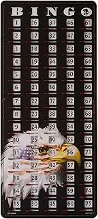 MR CHIPS Master Board Bingo Cards Slide Shutter - Deluxe - Stitched Borders - Black with Patriotic Theme - 14.75" H x 6.75" W
