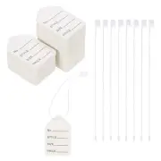 Price Tags and String Clothing Tag, 2"x1.4" White Wave Shape 150 Set