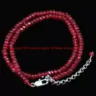 Fine 2x4mm Brazil Red Jade Faceted Rondelle Gemstone Beads Necklace 20" AAA+
