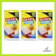 3x Glad Ice Cube Bags Freezer Bag 8 Pack Glads