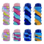 Portable Compressible Water Cup Camo Silicone Foldable Bottle Sports kettle