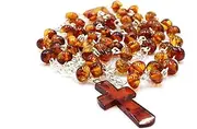 [Erkic] Amber Rosary Cognac Colour Unique Handmade Prayer Beads Certified Baltic Amber Comes in Gift Box Amber Jewellery, Amber Silver
