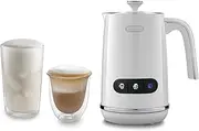 [De'Longhi] LatteMix EMF3.W Electric Milk Frother for Hot & Cold Milk & Vegetable Alternatives, Easy Cleaning, Transparent Lid, 3 Buttons, 250 ml, White