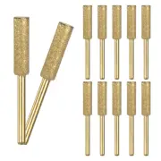 12-Pack 7/32 Inch Titanium Plated Diamond Chainsaw Sharpener [3mm Gold]