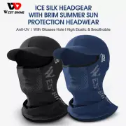 Ice Silk Sports Balaclava Cycling Cap Face Mask Helmet Hat Headgear with Brim