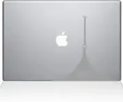 The Decal Guru Zipper Monster MacBook Decal Vinyl Sticker - 12" MacBook - Silver