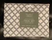 Sanders Printed Microfiber 3 Pc. Sheet Set, Twin Color: Hansen Blue - NEW