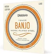 D'Addario Tenor Banjo Strings, Nickel-Plated Steel, EJ63, Medium Gauge 9-30, 5-String Set, Pack of 1