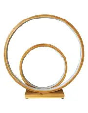 [Boutique Retailer] Double Circle Bamboo LED Table Lamp in Light Timber