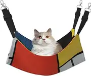 EdWal Composition in Red Yellow Blue and Black print Soft Sleeping Hammock Cat Hammock for Cage Hanging,Pet Hammock Bed Adjustable for Small Animals