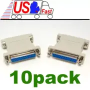Lot10pack DB25 Female~F Null Modem Nul/Cross Serial RS232 gender changer Adapter