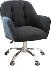 SJIALEN Home Office Chair, Mid-Back Ergonomic Computer Desk Chair with Mute Casters Swivel Armchair Modern Home Bedroom Office Chair Desk Chairs(Dark Gray)
