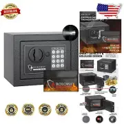 Stylish Black Money Safe Box with Fireproof Features & Emergency Keys Included