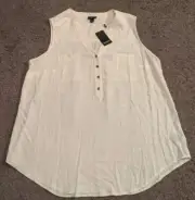 Torrid Harper Rayon Slub Pullover Sleeveless Top White 17224776 Women's 0 L 12