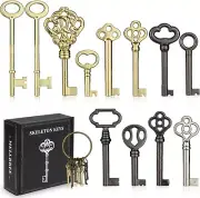 Skeleton Key, 12-Key Universal Hollow Barrel Skeleton Keys Kit for Antique