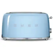 Smeg 50's Retro Style Aesthetic 4 Slice ToasterPale Blue. TSF02PBAU