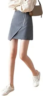 [ERTYUIO] Short Skirts High Waist Irregular Skirt Thin A-Line Skirt Temperament Short Skirt